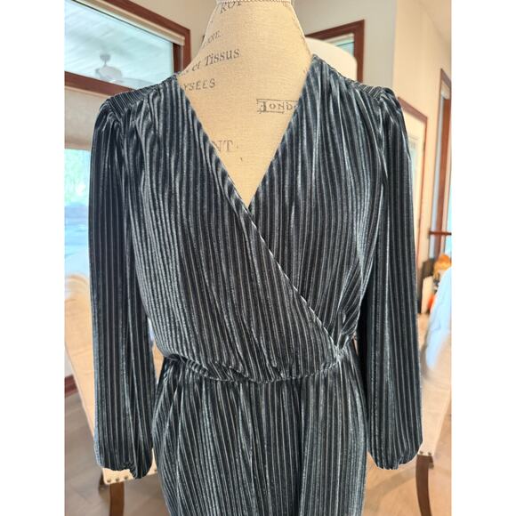 Anthropologie Ali & Jay LA Samantha Blue Ribbed Velvet Jumpsuit SIZE MP EUC - Picture 6 of 9